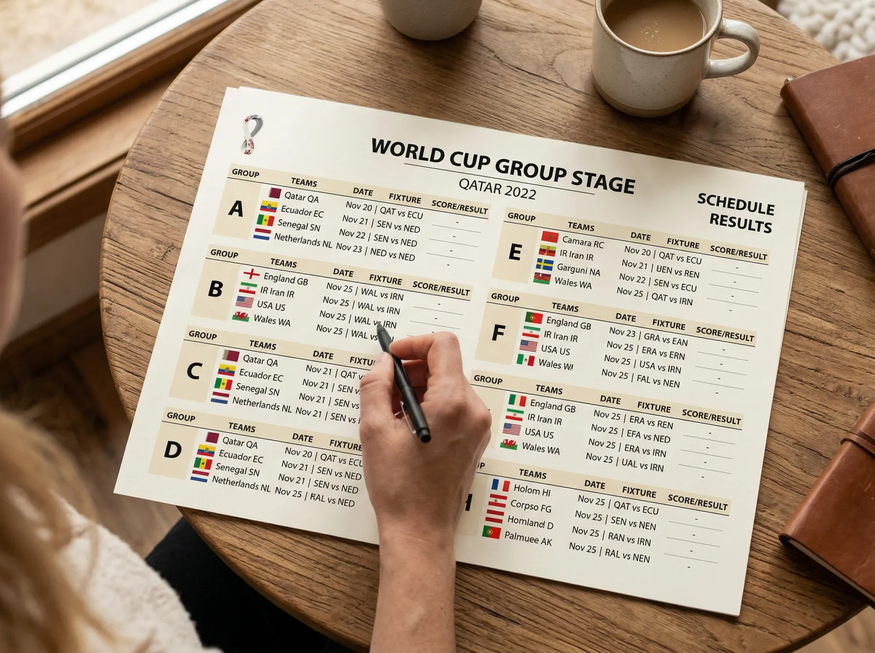 Visual breakdown of all 12 World Cup 2026 groups showing team compositions and group stage fixtures